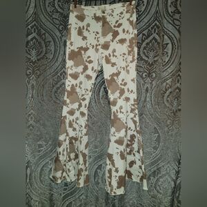 Altar'd State Brown and Cream Flare Jeans
